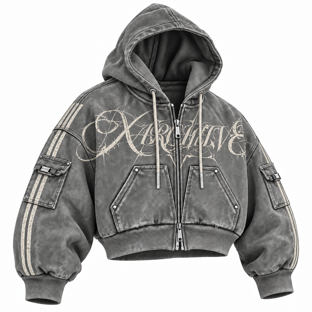 Grey/ Off White Bomber Jacket