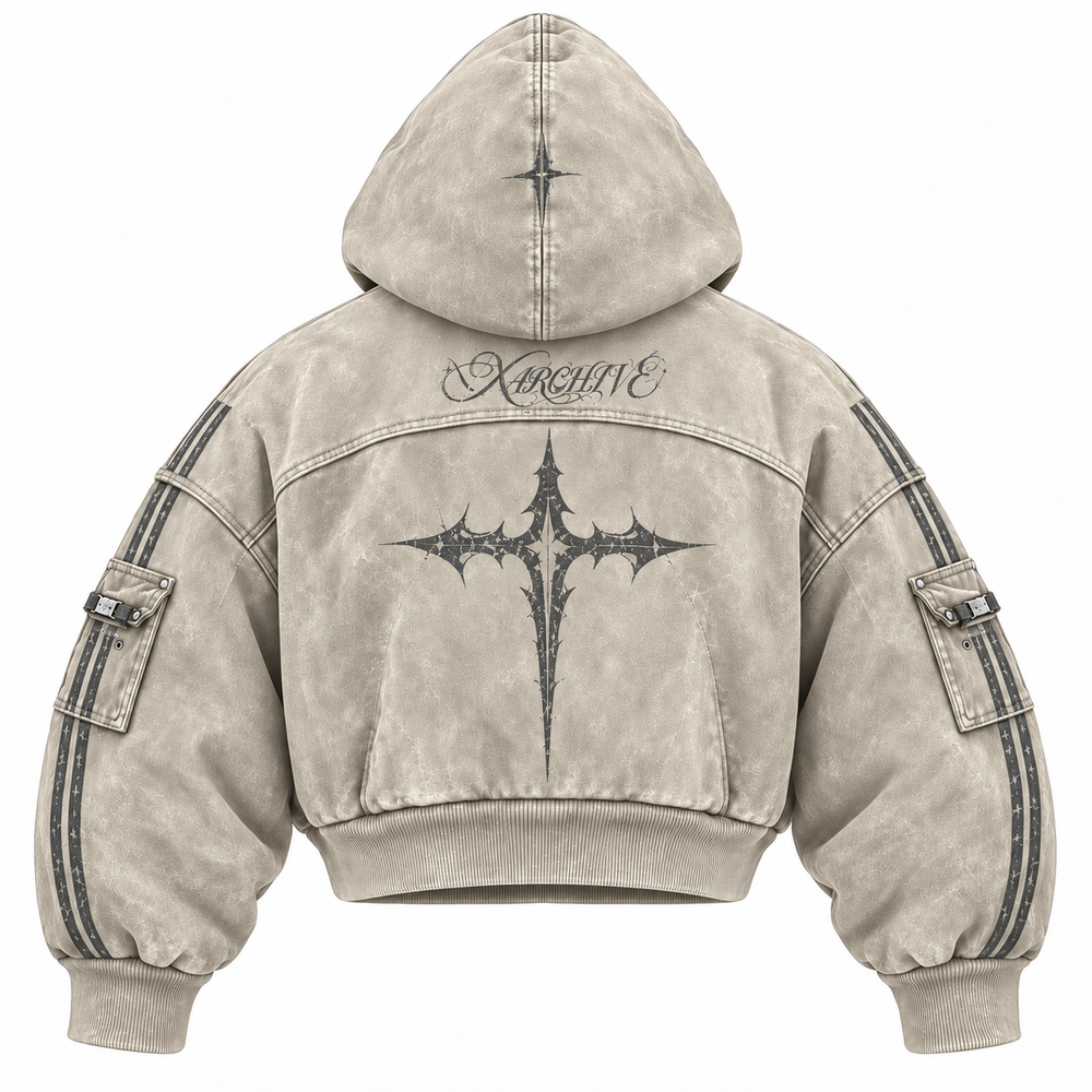 Bone Cream Bomber Jacket
