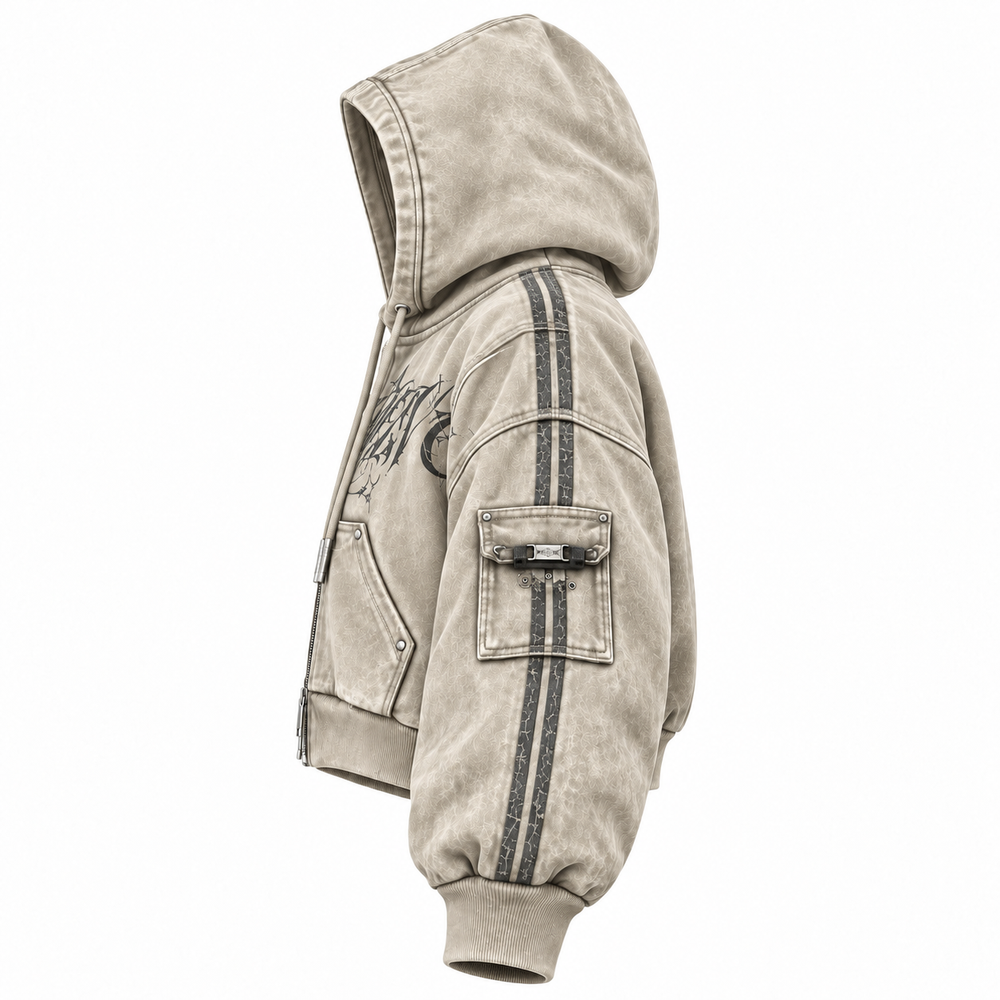 Bone Cream Bomber Jacket