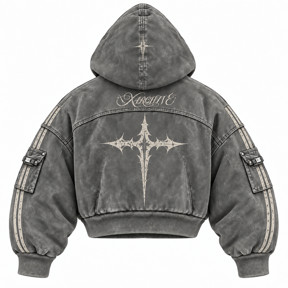 Grey/ Off White Bomber Jacket