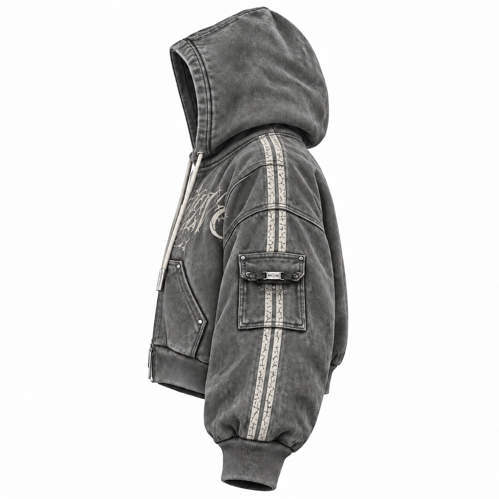 Grey/ Off White Bomber Jacket