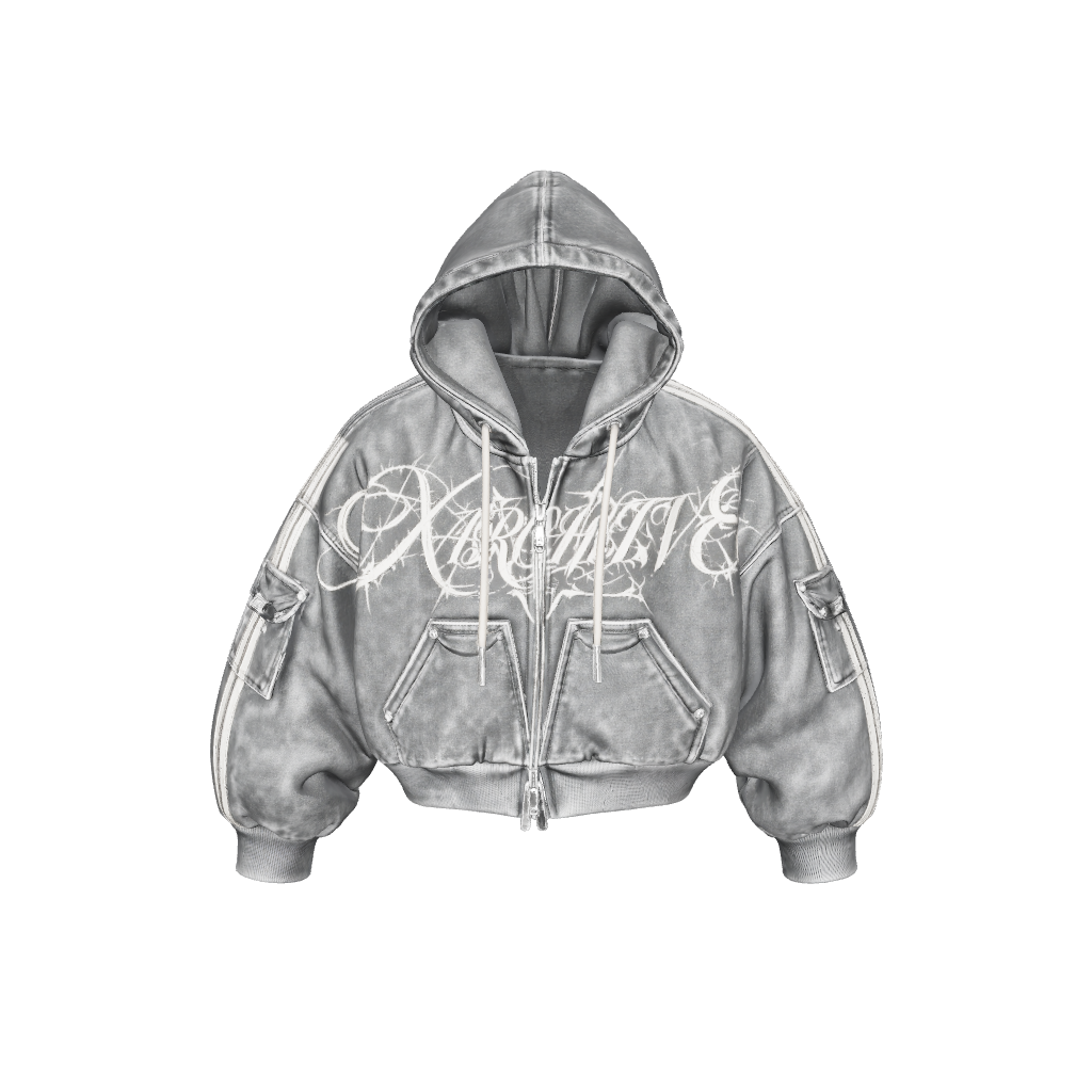Grey/ Off White Bomber Jacket